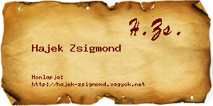 Hajek Zsigmond névjegykártya